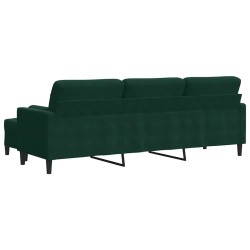 Canapé à 3 places avec repose-pieds Vert foncé 210 cm Velours 616853616853