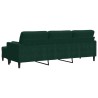 Canapé à 3 places avec repose-pieds Vert foncé 210 cm Velours 616853616853