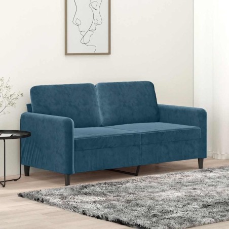 Canapé à 2 places Bleu 140 cm Velours 616861616861