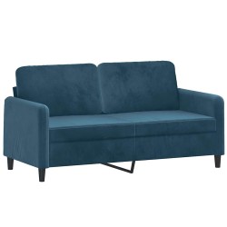 Canapé à 2 places Bleu 140 cm Velours 616861616861