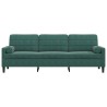 Canapé 3 places avec oreillers vert foncé 210 cm velours 616862616862