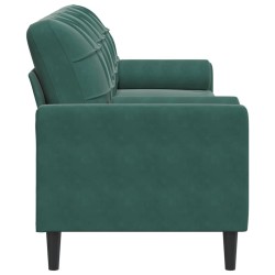 Canapé 3 places avec oreillers vert foncé 210 cm velours 616862616862