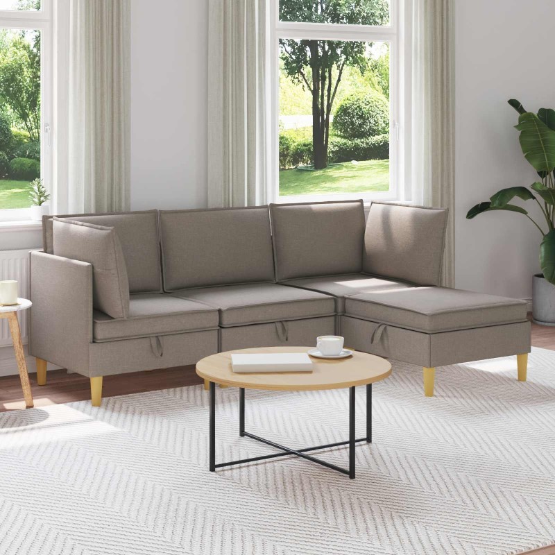 Canapé modulaire avec rangement 4 pcs Taupe Tissu 616865616865