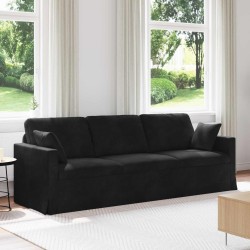 Canapé Noir 228 x 78 x 80 cm Velours 616866616866