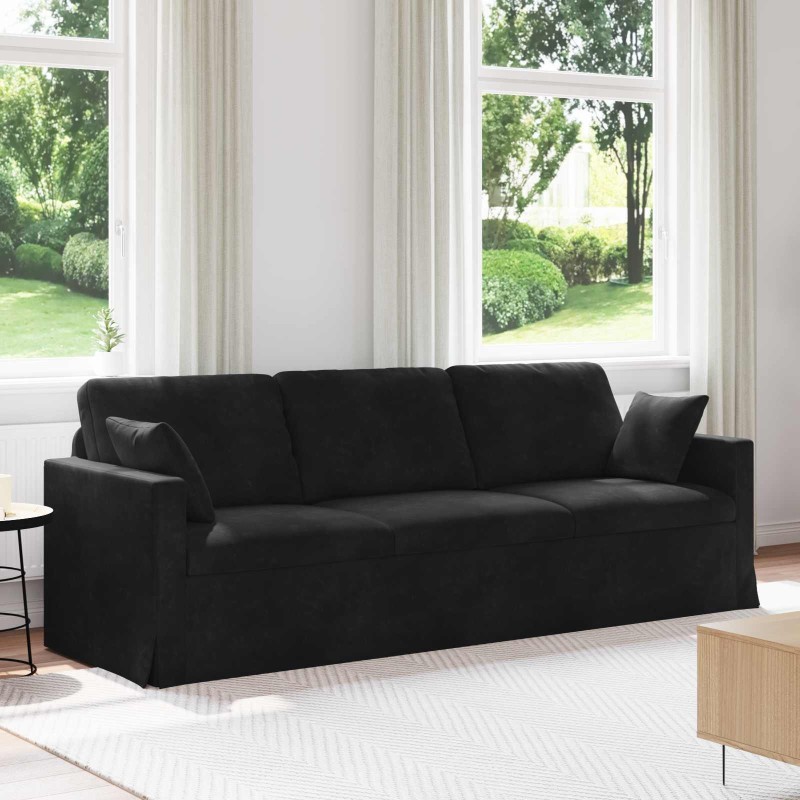 Canapé Noir 228 x 78 x 80 cm Velours 616866616866