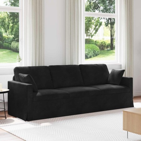 Canapé Noir 228 x 78 x 80 cm Velours 616866616866