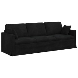 Canapé Noir 228 x 78 x 80 cm Velours 616866616866