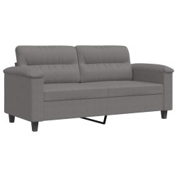 Canapé à 2 places Gris foncé 140 cm Tissu microfibre 616867616867
