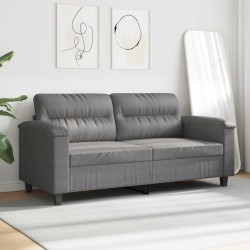 Canapé à 2 places Gris foncé 140 cm Tissu microfibre 616867616867