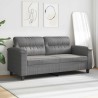 Canapé à 2 places Gris foncé 140 cm Tissu microfibre 616867616867