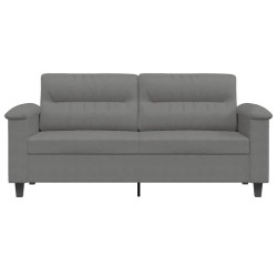Canapé à 2 places Gris foncé 140 cm Tissu microfibre 616867616867
