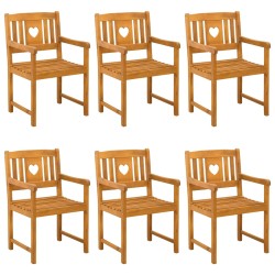 Chaises de jardin 6 pcs Naturel Bois d'Acacia Massif 616868616868