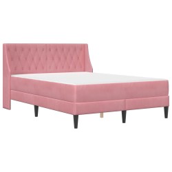 Cadre de lit avec matelas Rose 140 x 200 cm Velours 616870616870