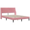 Cadre de lit avec matelas Rose 140 x 200 cm Velours 616870616870
