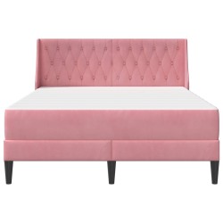 Cadre de lit avec matelas Rose 140 x 200 cm Velours 616870616870