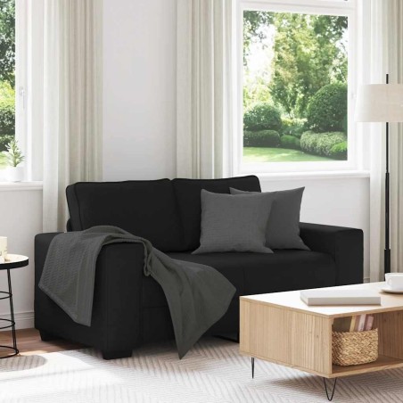 Canapé à 2 places noir 160x77x82 cm tissu 616872616872