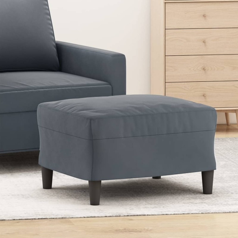 Repose-pied Gris foncé 60x50x41 cm Velours 616874616874