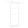 Porte coulissante Blanc 93 x 211 cm Bois de pin massif et verre 616877616877