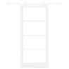 Porte coulissante Blanc 93 x 211 cm Bois de pin massif et verre 616877616877