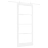 Porte coulissante Blanc 93 x 211 cm Bois de pin massif et verre 616877616877