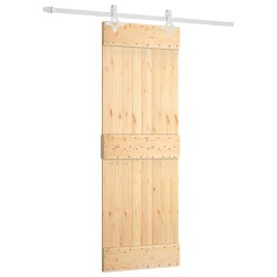Porte coulissante Naturel et Blanc 70 x 210 cm 616881616881