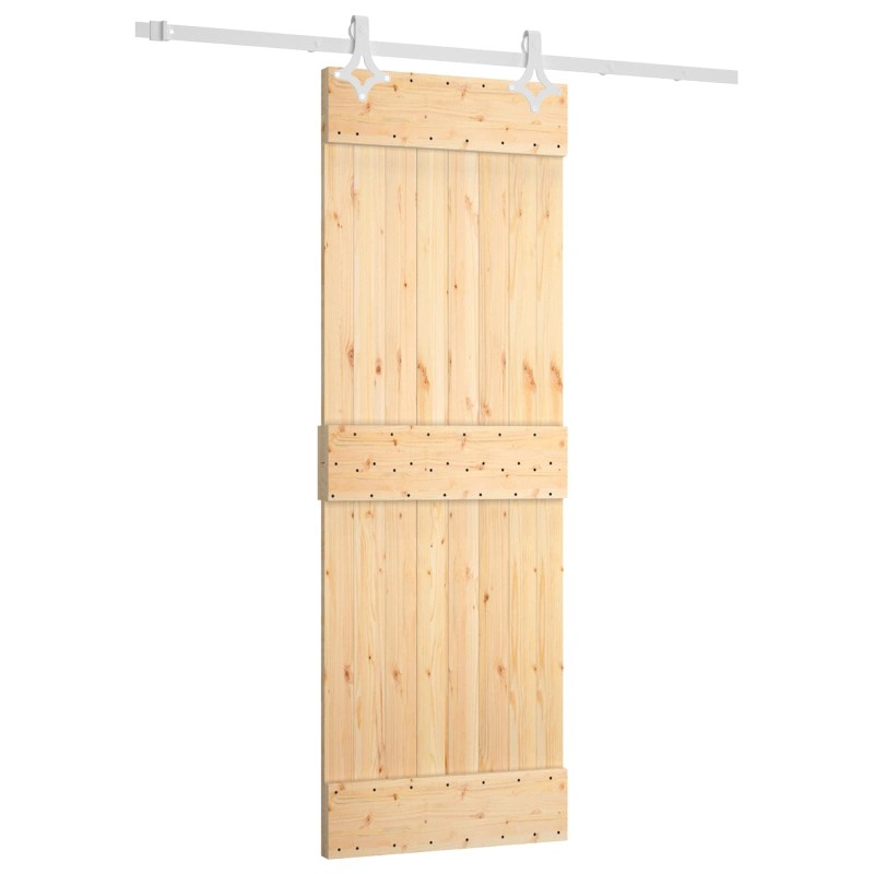 Porte coulissante Naturel et Blanc 70 x 210 cm 616881616881