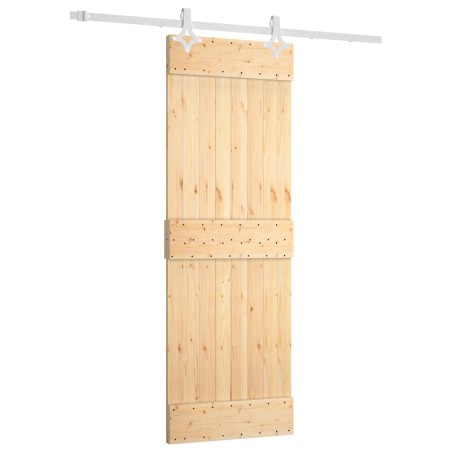Porte coulissante Naturel et Blanc 70 x 210 cm 616881616881