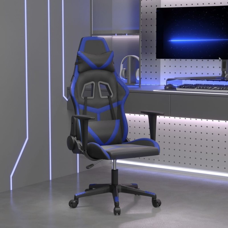 Chaise de jeu Noir et bleu Similicuir 616882616882