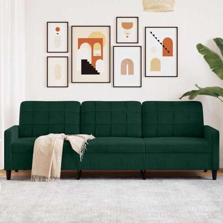 Canapé à 3 places Vert foncé 210 cm Velours 616885616885