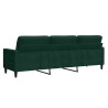 Canapé à 3 places Vert foncé 210 cm Velours 616885616885