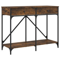 Table console chêne fumé 100x39x78,5 cm bois d'ingénierie 616887616887