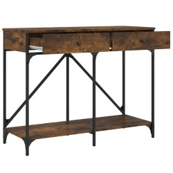 Table console chêne fumé 100x39x78,5 cm bois d'ingénierie 616887616887