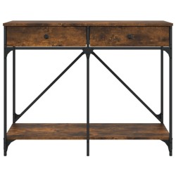 Table console chêne fumé 100x39x78,5 cm bois d'ingénierie 616887616887