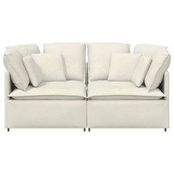 Canapé modulable avec coussins velours crème 616891616891