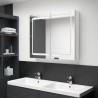 Armoire de salle de bain à miroir LED Blanc brillant 80x12x68cm 616895616895