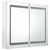 Armoire de salle de bain à miroir LED Blanc brillant 80x12x68cm 616895616895