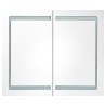 Armoire de salle de bain à miroir LED Blanc brillant 80x12x68cm 616895616895