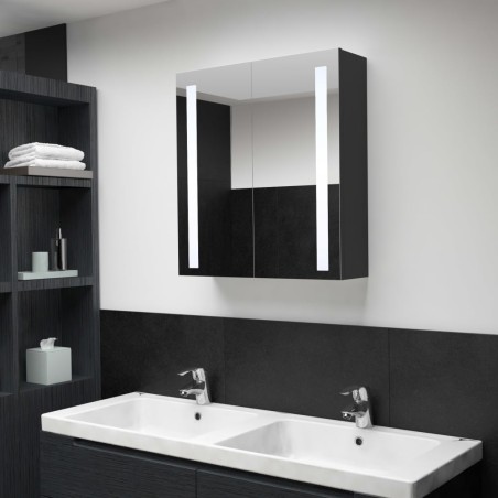 Armoire de salle de bain à miroir LED 62x14x60 cm 616898616898
