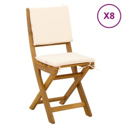 Chaises de bistrot d'extérieur avec coussin 8 pcs Crème blanc 616899616899