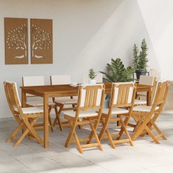 Chaises de bistrot d'extérieur avec coussin 8 pcs Crème blanc 616899616899