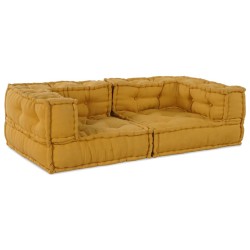 Canapé modulable 2 places jaune 140x70x36 cm en tissu 616901616901
