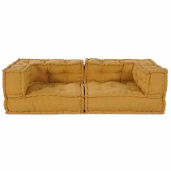 Canapé modulable 2 places jaune 140x70x36 cm en tissu 616901616901