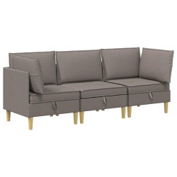 Canapé modulaire avec rangement 3 pcs Taupe Tissu 616903616903