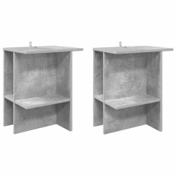 Table basse 2 pcs Gris béton 40 x 30 x 49 cm Bois d'ingénierie 616904616904