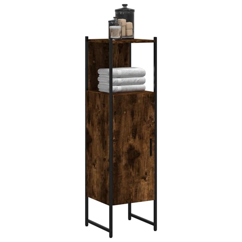 Armoire de salle de bain chêne fumé 33x33x120,5 cm 616906616906