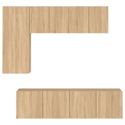 Unités murales TV 5 pcs chêne sonoma bois d'ingénierie 616909616909
