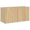 Unités murales TV 5 pcs chêne sonoma bois d'ingénierie 616909616909