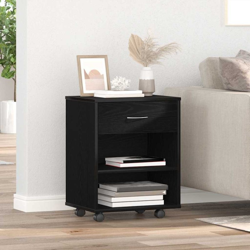 Armoire de rangement avec roue Chêne noir 46 x 36 x 59 cm 616911616911
