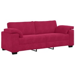 Canapé 3 places rouge bordeaux 220 x 77 x 82 cm velours 616914616914