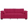 Canapé 3 places rouge bordeaux 220 x 77 x 82 cm velours 616914616914